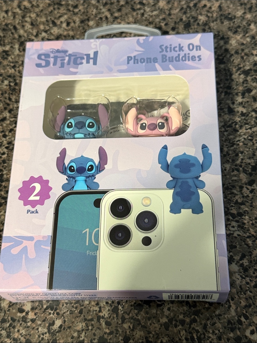 Disney Stitch Stick-On Phone Buddies Duo — Blue & Pink